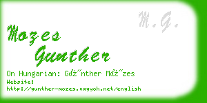 mozes gunther business card